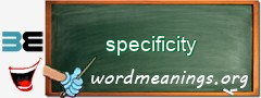 WordMeaning blackboard for specificity
